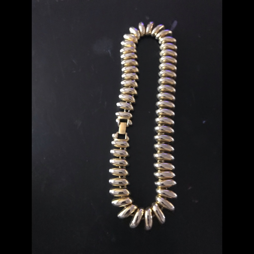 Fish bone imitation gold necklace